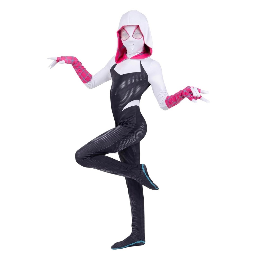 Spider-Gwen Across the Spider-Verse Zentai Suit Mask Costume Kids Small. 6